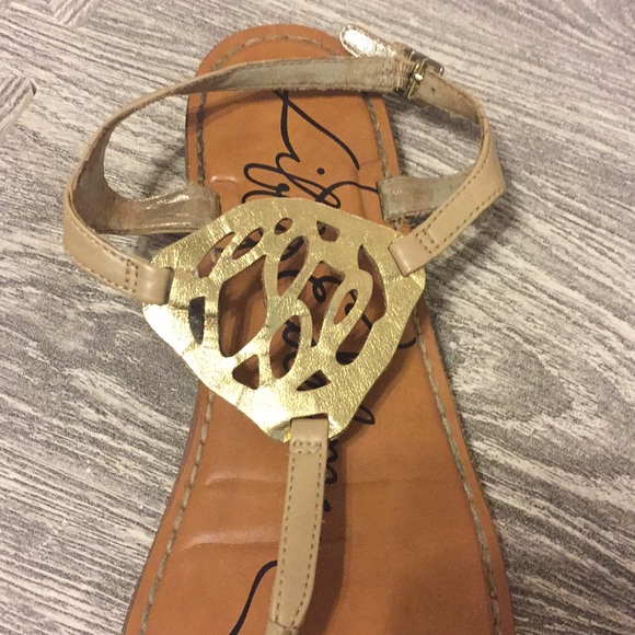 Libby Edelman Gold Sandals - Picture 2 of 3